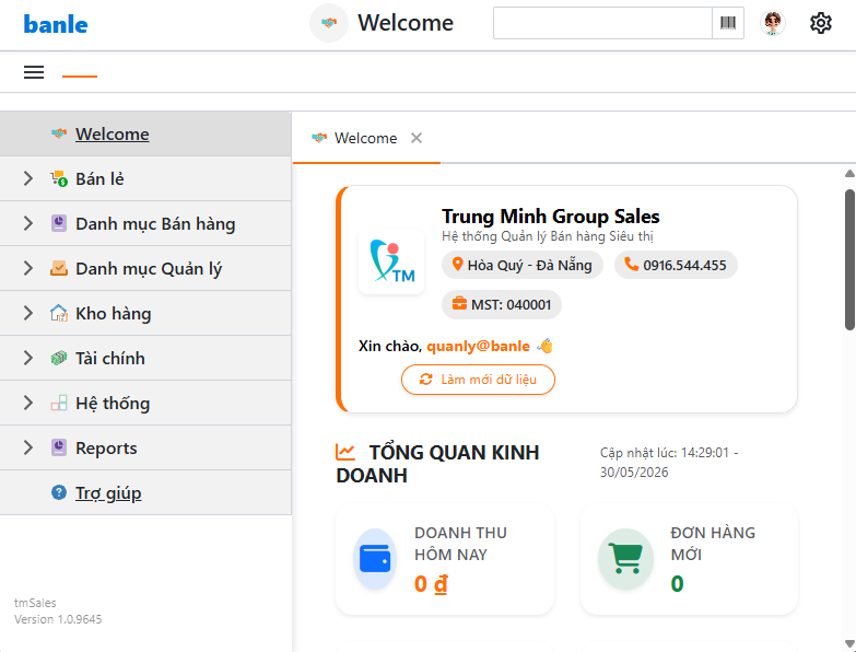 Giao diện tmSales